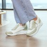 Γυναικείο ανατομικό sneaker Remonte σε πράσινο φασκόμηλο και κρεμ χρώμα, μεγάλα νούμερα.