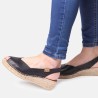 μαύρες peep toe γυναικείες εσπαντρίγιες σε μεγάλα νούμερα