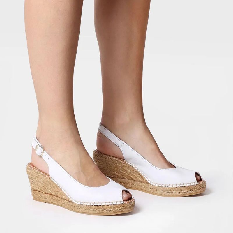 λευκές peep toe γυναικείες εσπαντρίγιες σε μεγάλα νούμερα