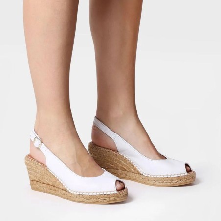 λευκές peep toe γυναικείες εσπαντρίγιες σε μεγάλα νούμερα