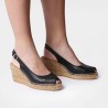 μαύρες peep toe γυναικείες εσπαντρίγιες σε μεγάλα νούμερα