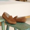 Γυναικεία ανατομικά loafers Remonte από ταμπά καστόρι δέρμα σε μεγάλα νούμερα