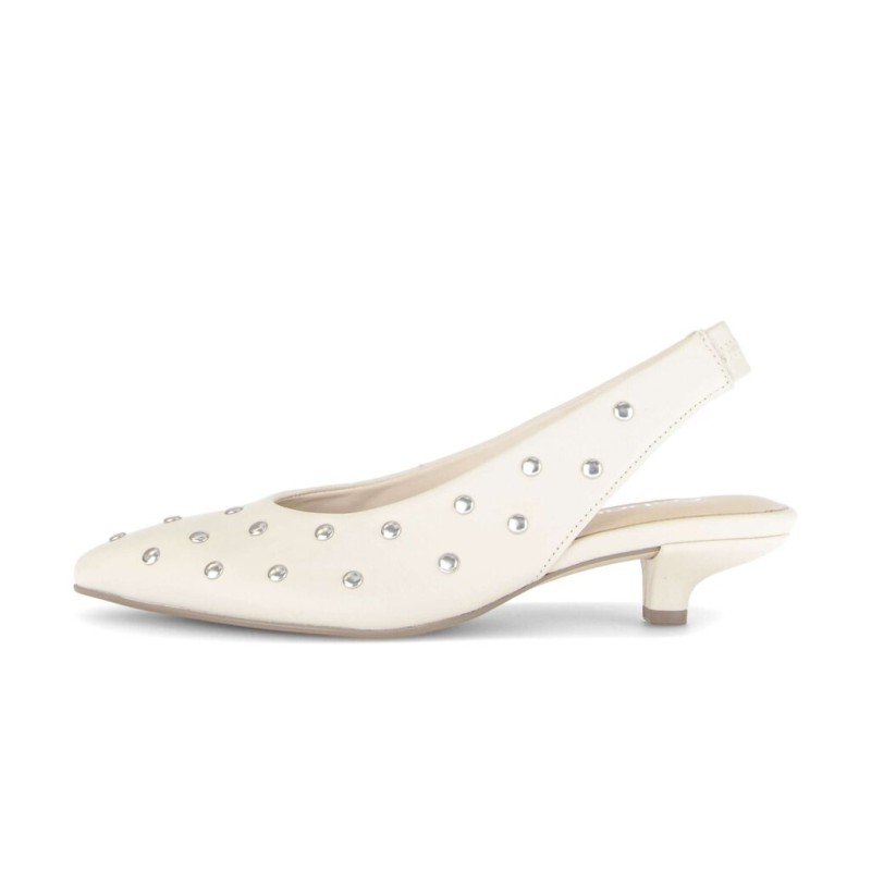 Γυναικείες γόβες slingback Gabor off-white, ανατομικά μεγάλα νούμερα