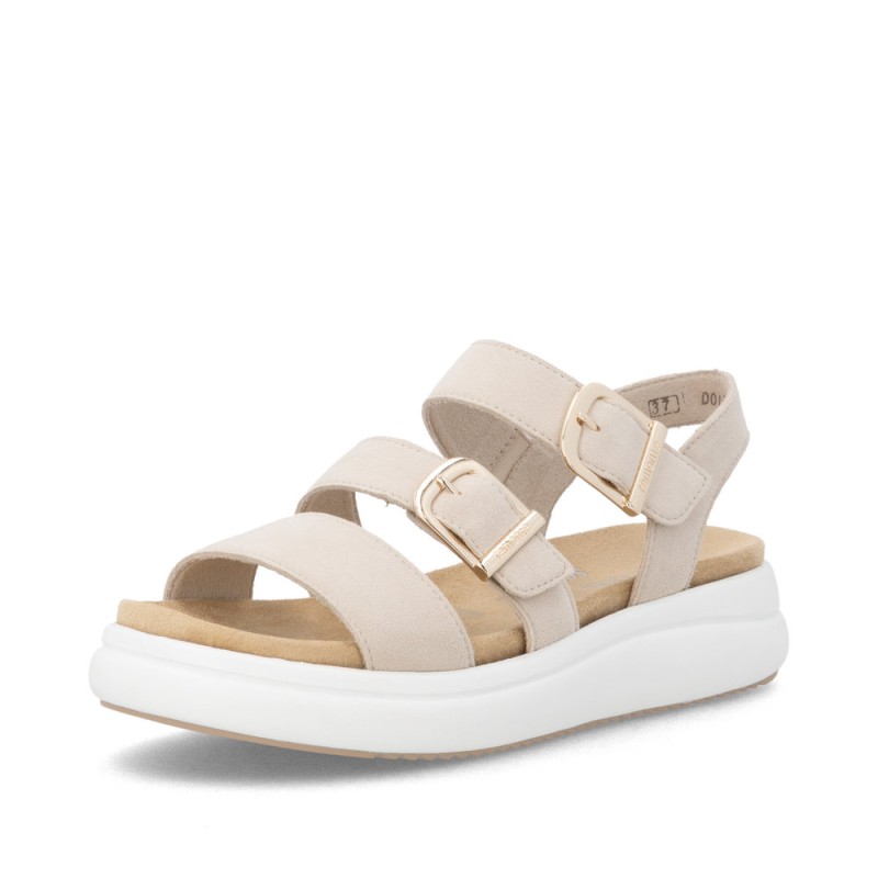 Off-white ανατομικά σανδάλια Remonte σε μεγάλα νούμερα