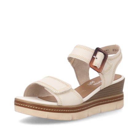 Off-white ανατομικά σανδάλια Remonte σε μεγάλα νούμερα
