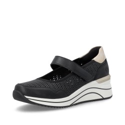 Remonte μαύρα γυναικεία ανατομικά sneakers τύπου μπαλαρίνα μεγάλα νούμερα