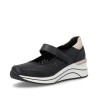 Remonte μαύρα γυναικεία ανατομικά sneakers τύπου μπαλαρίνα μεγάλα νούμερα