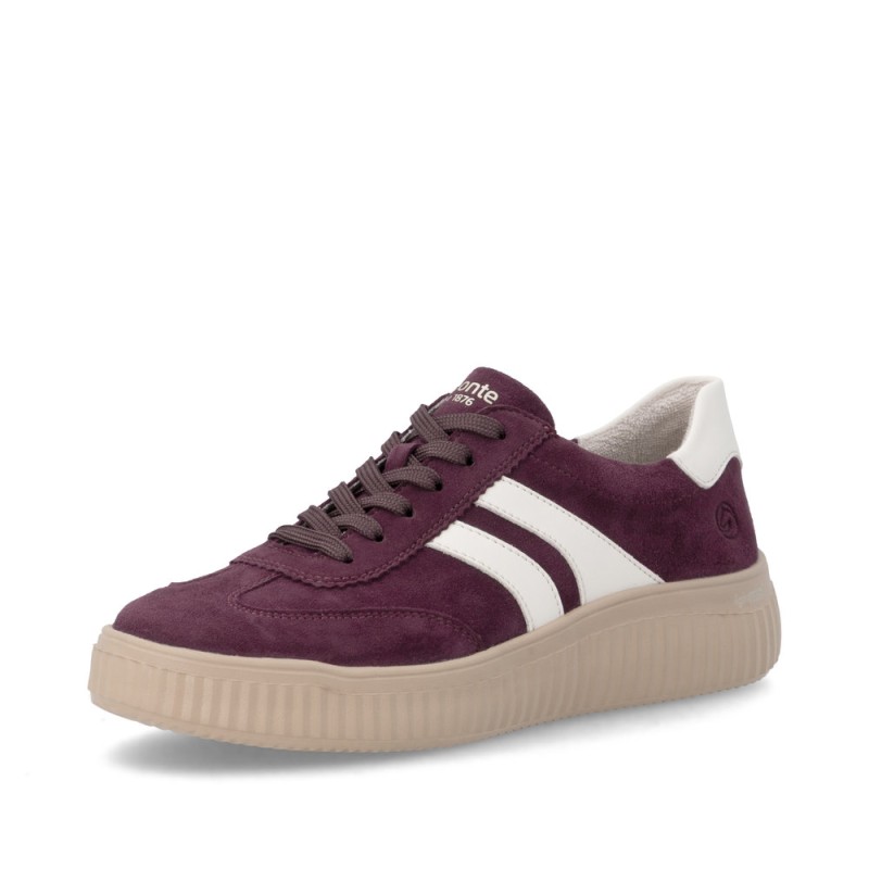 Μπορντό καστόρινα γυναικεία ανατομικά sneakers Remonte σε γυναικεία παπούτσια μεγάλα νούμερα.