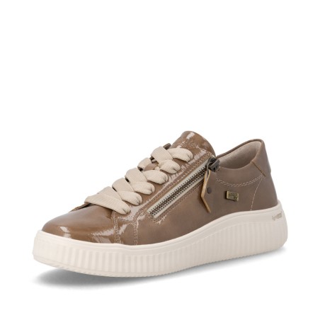 Μπεζ καπουτσίνο γυναικεία ανατομικά sneakers Remonte σε γυναικεία παπούτσια μεγάλα νούμερα.