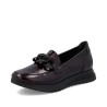 Μπορντό γυναικεία ανατομικά λουστρίνι loafers Rieker, διαθέσιμα σε γυναικεία παπούτσια μεγάλα νούμερα.
