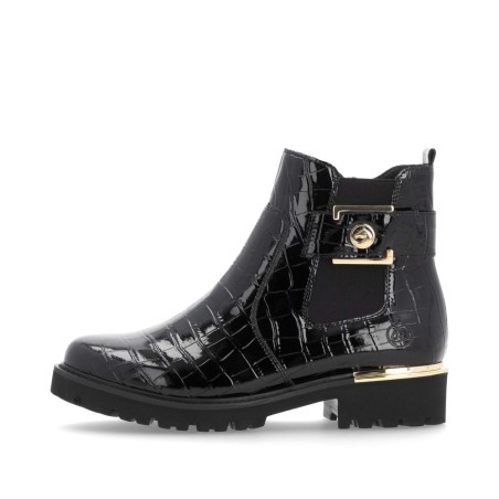 Μαύρες γυναικείες ανατομικές Chelsea Boots Remonte σε γυναικεία παπούτσια μεγάλα νούμερα.