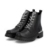 Μαύρες γυναικείες ανατομικές αρβύλες Biker Boots Rieker 72620-00  σε γυναικεία παπούτσια μεγάλα νούμερα.