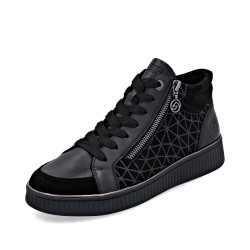 Μαύρα γυναικείες ανατομικές sneakers remonte σε γυναικεία παπούτσια μεγάλα νούμερα.