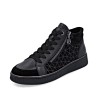 Μαύρα γυναικείες ανατομικές sneakers remonte σε γυναικεία παπούτσια μεγάλα νούμερα.