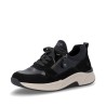 Μαύρα γυναικεία ανατομικά slip-on sneakers remonte σε γυναικεία παπούτσια μεγάλα νούμερα.