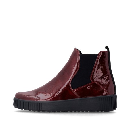 Μπορντό λουστρίνι γυναικεία ανατομικά chelsea boots remonte R7994-35 σε γυναικεία παπούτσια μεγάλα νούμερα.
