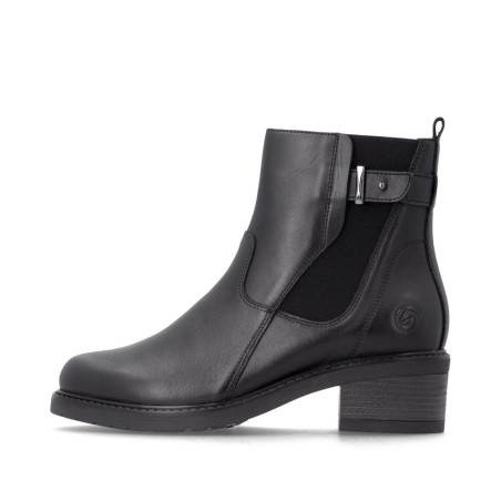 Μαύρα γυναικεία ανατομικά δερμάτινα chelsea boots remonte D1A82-00 σε γυναικεία παπούτσια μεγάλα νούμερα.