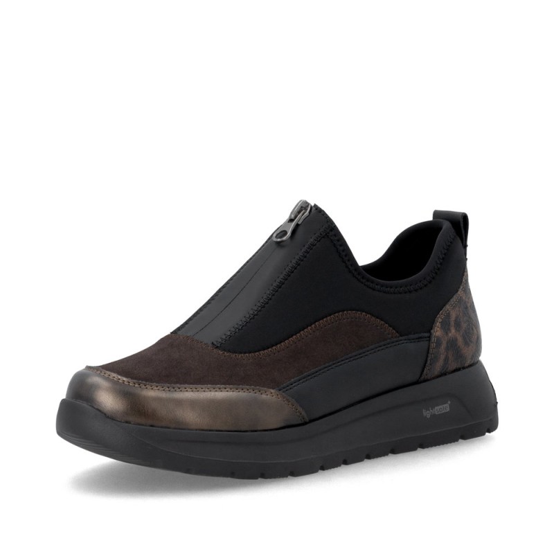 Μαύρα γυναικεία ανατομικά vegan slipper sneakers remonte D2V01-05 σε γυναικεία παπούτσια μεγάλα νούμερα.