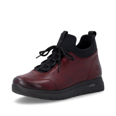 μπορντό γυναικεία ανατομικά δερμάτινα sneakers remonte D2V06-35 σε γυναικεία παπούτσια μεγάλα νούμερα.