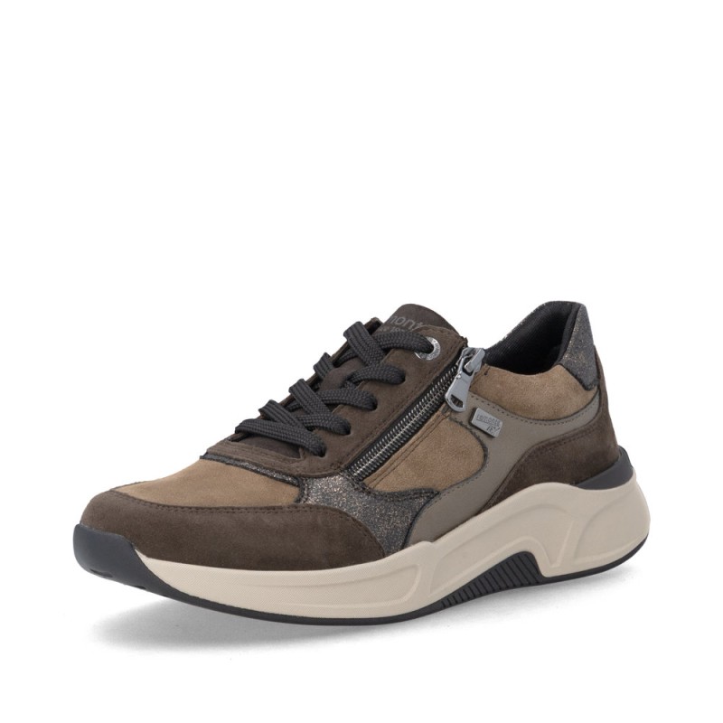 Καφέ μπρονζέ γυναικεία ανατομικά sneakers remonte D3V00-25 σε γυναικεία παπούτσια μεγάλα νούμερα.